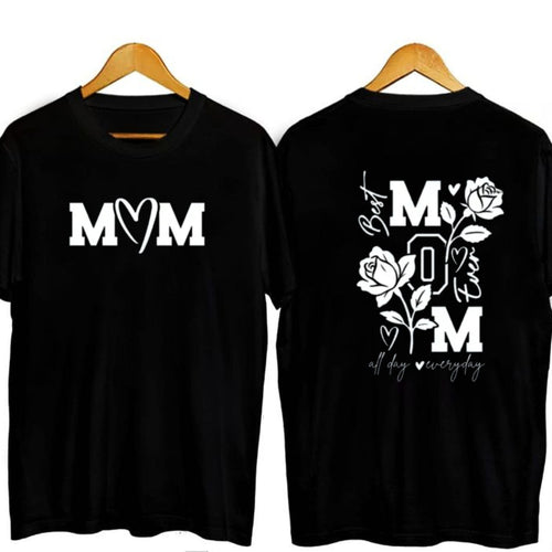 "MOM All Day Every Day" T-Shirt – Vintage Washed Motherhood Graphic Tee, Retro Aesthetic Streetwear Mom Life Top