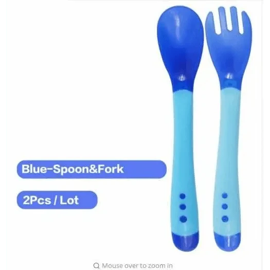 Children's Tableware Baby Learning Dishes With Suction Cup Assist Food Bowl Temperature Sensing Spoon Baby Feeding Bowl